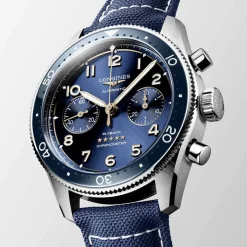Discount Orologio Longines Spirit Flyback Automatico Acciaio Blu Pelle 42 mm Uomo Orologi Longines Uomo