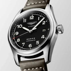 Clearance Orologio Longines Spirit Automatico Pelle Marrone Nero 40 mm Uomo Orologi Longines Uomo