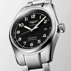 Outlet Orologio Longines Spirit Chronometer Automatico Acciaio Nero 40 mm Uomo Orologi Longines Uomo