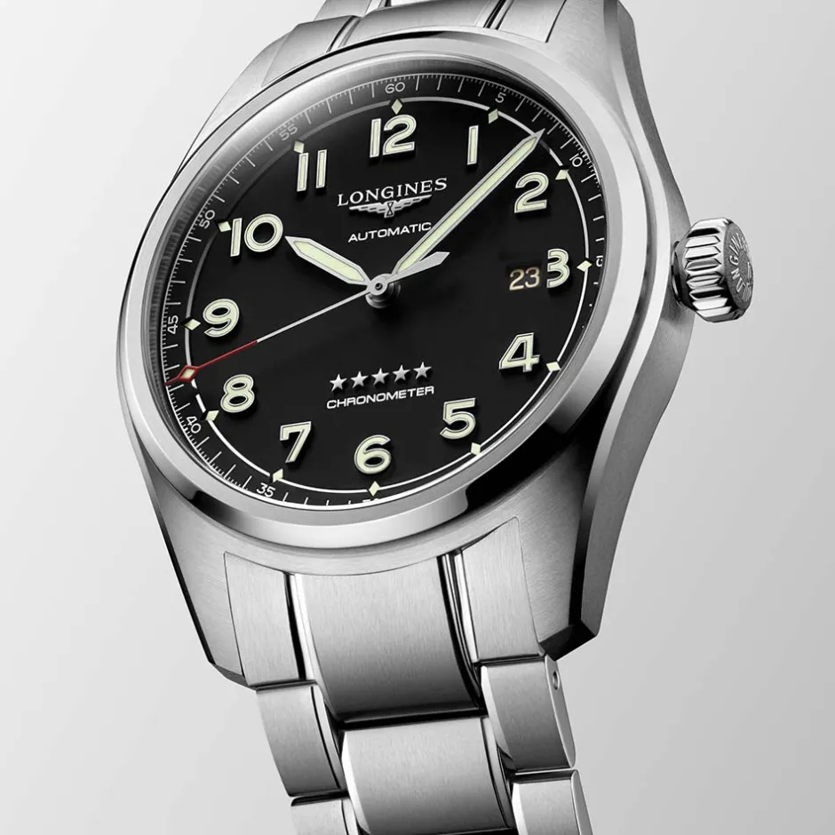 Sale Orologio Longines Spirit Nero Chronometer Automatico 42 mm Uomo Orologi Longines Uomo