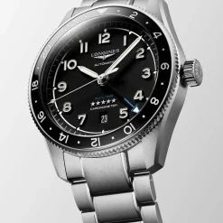 Clearance Orologio Longines Spirit Zulu Time Nero Automatico 42 mm Uomo Orologi Longines Uomo