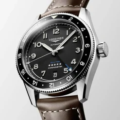 Fashion Orologio Longines Spirit Zulu Automatico Pelle Marrone 39 mm Uomo Orologi Longines Uomo