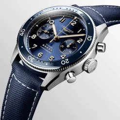 Discount Orologio Longines Spirit Flyback Automatico Acciaio Blu Pelle 42 mm Uomo Orologi Longines Uomo