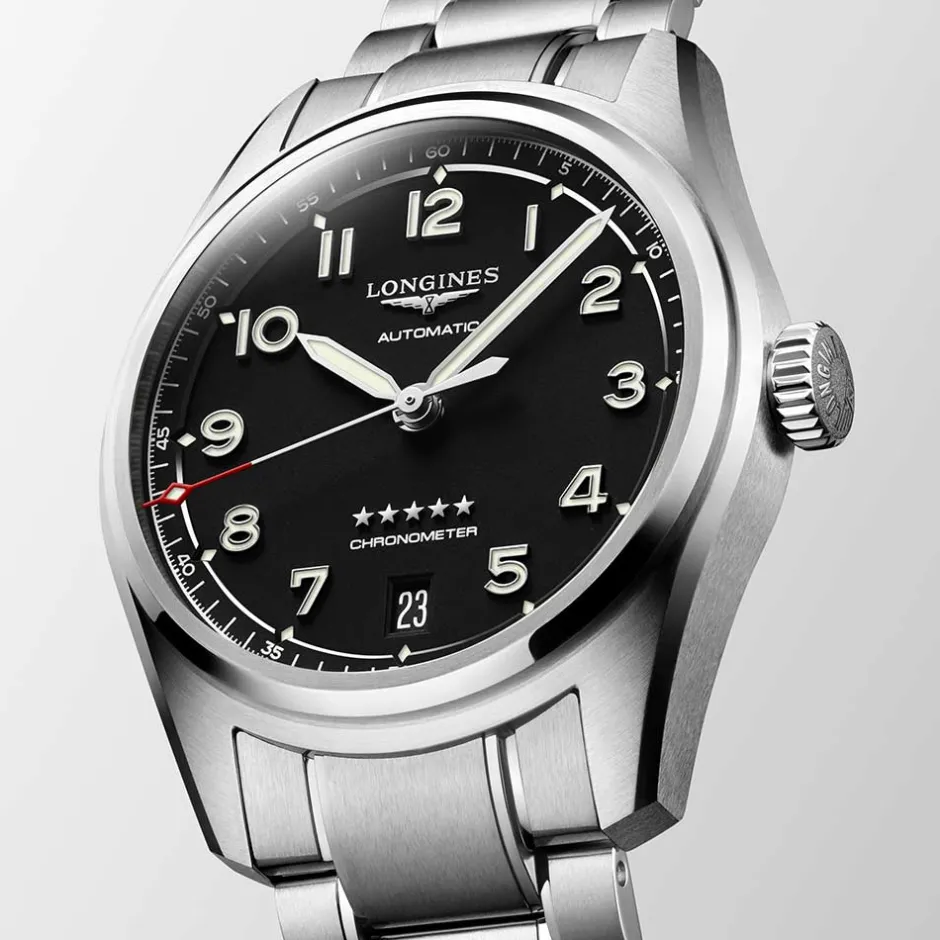 Discount Orologio Longines Spirit Automatico Acciaio Nero 37 mm Donna Orologi Longines Donna | Orologi Longines Uomo