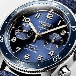 Discount Orologio Longines Spirit Flyback Automatico Acciaio Blu Pelle 42 mm Uomo Orologi Longines Uomo