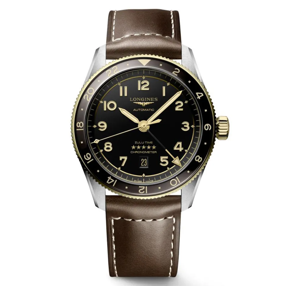 Sale Orologio Longines Zulu Pelle Acciaio Oro Automatico Antracite 42 mm Uomo Orologi Longines Uomo