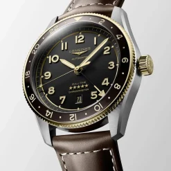 Sale Orologio Longines Zulu Pelle Acciaio Oro Automatico Antracite 42 mm Uomo Orologi Longines Uomo