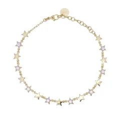 Sale Rue des Mille Bracelet with Alternating Smooth and Pave Stars Gioielli Rue Des Mille