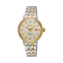 Outlet Seiko SRE010J1 Automatico Presage Acciaio PVD Oro Beige 28 mm Donna Orologi Seiko Donna