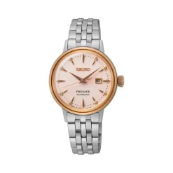 Clearance Seiko SRE012J1 Presage Automatico Acciaio Rosa con Diamanti 28 mm Donna Orologi Seiko Donna