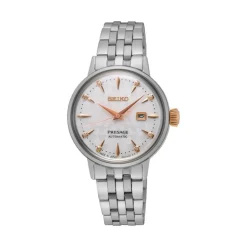 Fashion Seiko SRE009J1 Presage Automatico Acciaio Bianco con Diamanti 28 mm Donna Orologi Seiko Donna