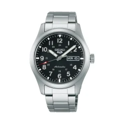 Fashion Seiko SRPG27K1 5 Sport Automatico Acciaio Quadrante Nero 39,4 mm Uomo Orologi Seiko Uomo