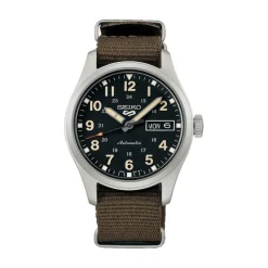 Discount Seiko SRPJ85K1 5 Sport Automatico Acciaio Nero Nylon Verde 36 mm Uomo Orologi Seiko Uomo
