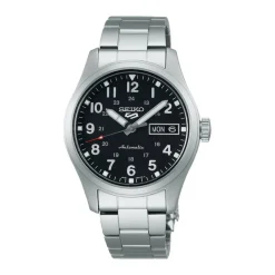New Seiko SRPJ81K1 5 Sport Automatico Nero Acciaio 36 mm Uomo Orologi Seiko Uomo