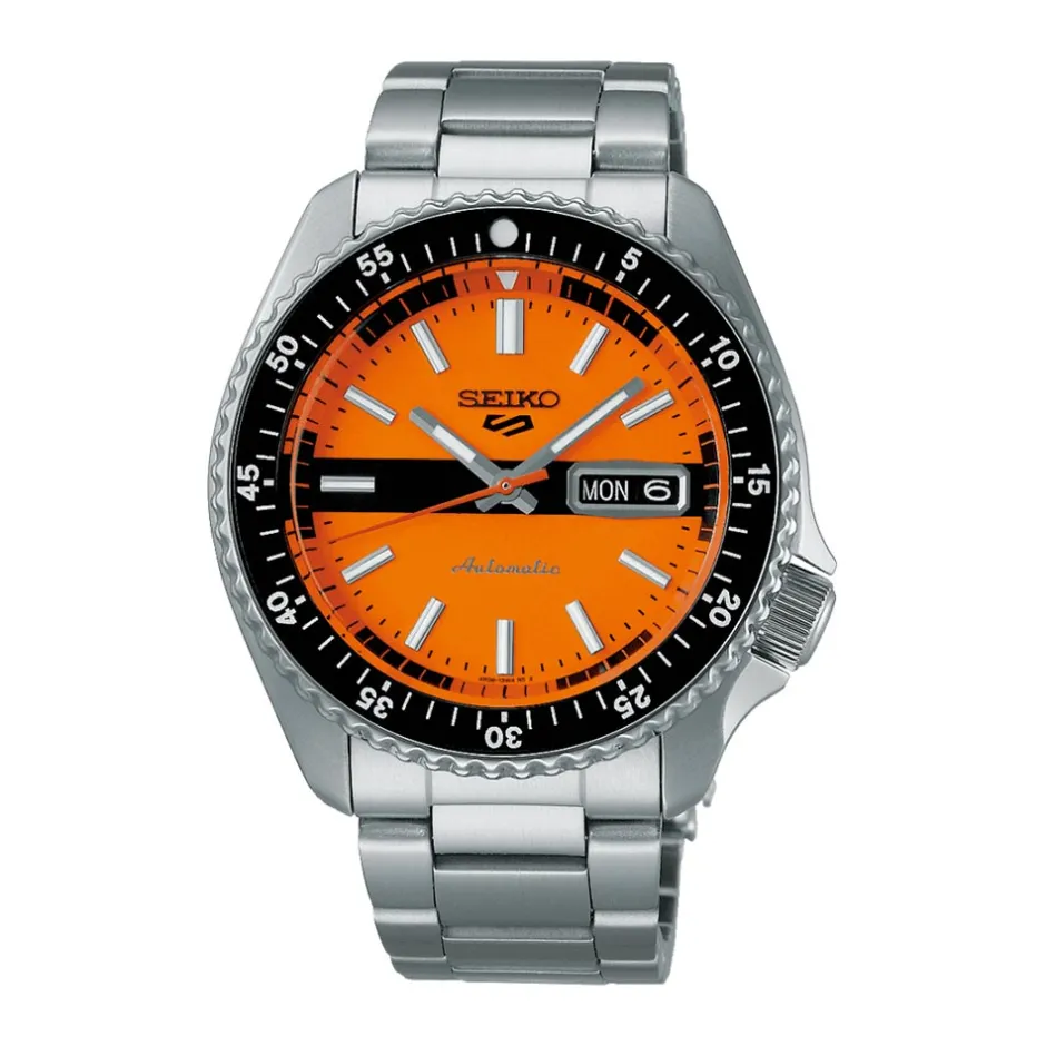 Best Seiko SRPK11K1 5 Sport Automatico Arancione e Nero 42,5 mm Uomo Orologi Seiko Uomo
