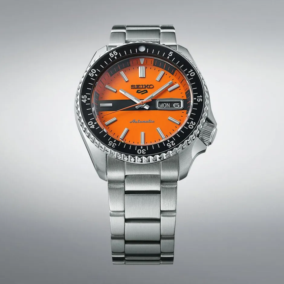 Best Seiko SRPK11K1 5 Sport Automatico Arancione e Nero 42,5 mm Uomo Orologi Seiko Uomo