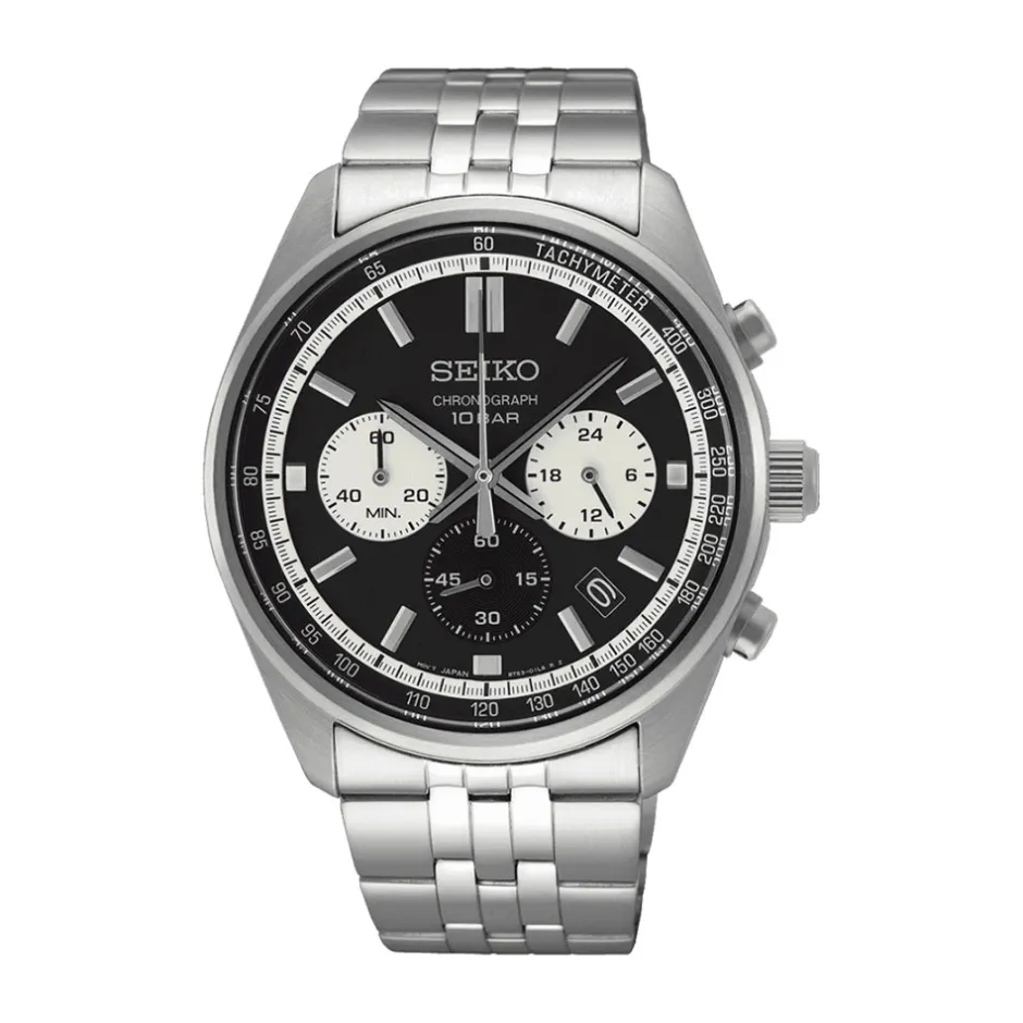 Sale Seiko SSB429P1 Sport Chronograph Quartz Quadrante Nero Uomo Orologi Seiko Uomo