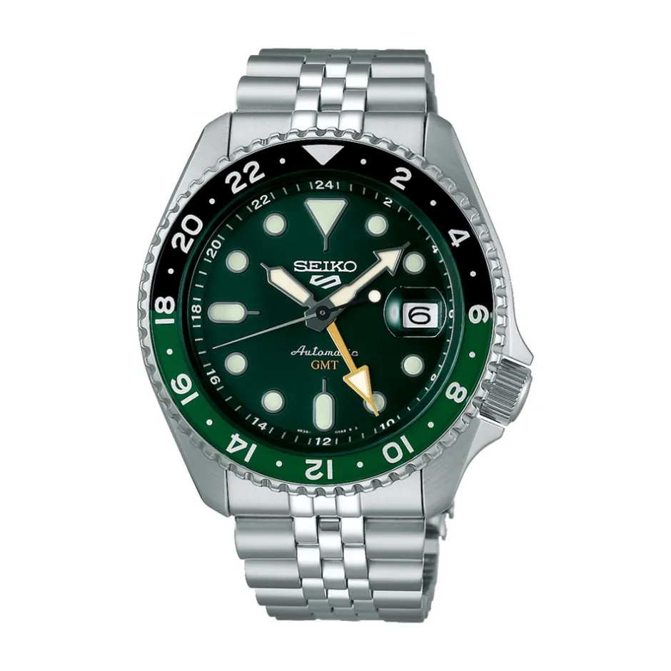 Online Seiko SSK035K1 5 Sport GMT Nero e Verde Automatico 42,5 mm Uomo Orologi Seiko Uomo