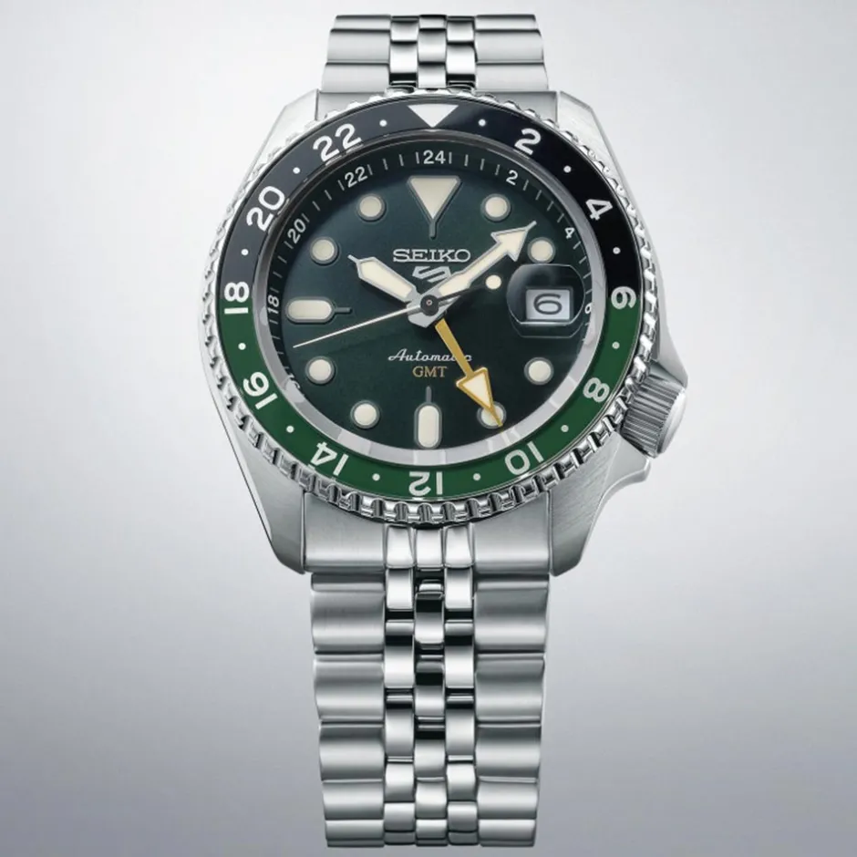 Online Seiko SSK035K1 5 Sport GMT Nero e Verde Automatico 42,5 mm Uomo Orologi Seiko Uomo