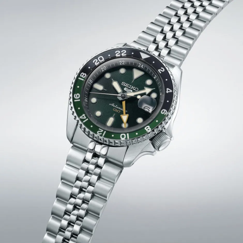 Online Seiko SSK035K1 5 Sport GMT Nero e Verde Automatico 42,5 mm Uomo Orologi Seiko Uomo