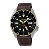 Sale Seiko SSK036K1 5 Sport GMT Pelle Nero Auto 42,5 mm Uomo Orologi Seiko Uomo