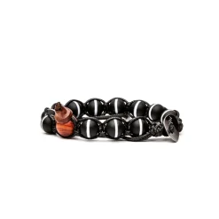 Online Tamashii Bracciale Tibetano Originale Decorato con Onice Opaco Gioielli Tamashii