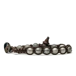 Sale Tamashii Bracciale Tibetano Originale Con Labradorite Grigio Gioielli Tamashii