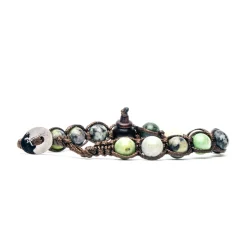 Sale Tamashii Bracciale Tibetano Originale con Crisoprasio Gioielli Tamashii