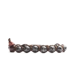 Outlet Tamashii Bracciale Tibetano Originale Con Giada Nera Incisa Gioielli Tamashii