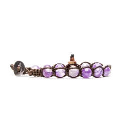 Sale Tamashii Bracciale Tibetano Originale con Ametista Chiara Gioielli Tamashii