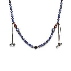 Outlet Tamashii Mudra Collana Corta in Pietra di Sodalite Blu Gioielli Tamashii